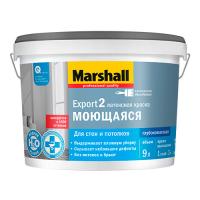 Marshall Краска Export-2 в/д для стен и потолков глубокоматовая (2% блеска) BW 9л. Глубоко матовая 1-3%. 