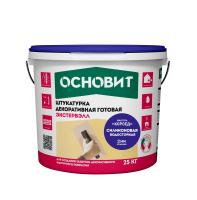 Основит Штукатурка силиконовая "КОРОЕД" ЭКСТЕРВЭЛЛ OSl-2.0 WK супербелая, ведро 25 кг. Декоративная штукатурка