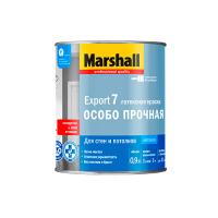 Marshall Краска Export-7 в/д для стен и потолков матовая (7% блеска) BW 0,9л. Матовая 5-7%. 