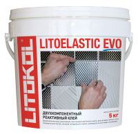 Литокол Клей эпоксидно-полиуретановый Litoelastic Evo белый 5кг/2,5м2