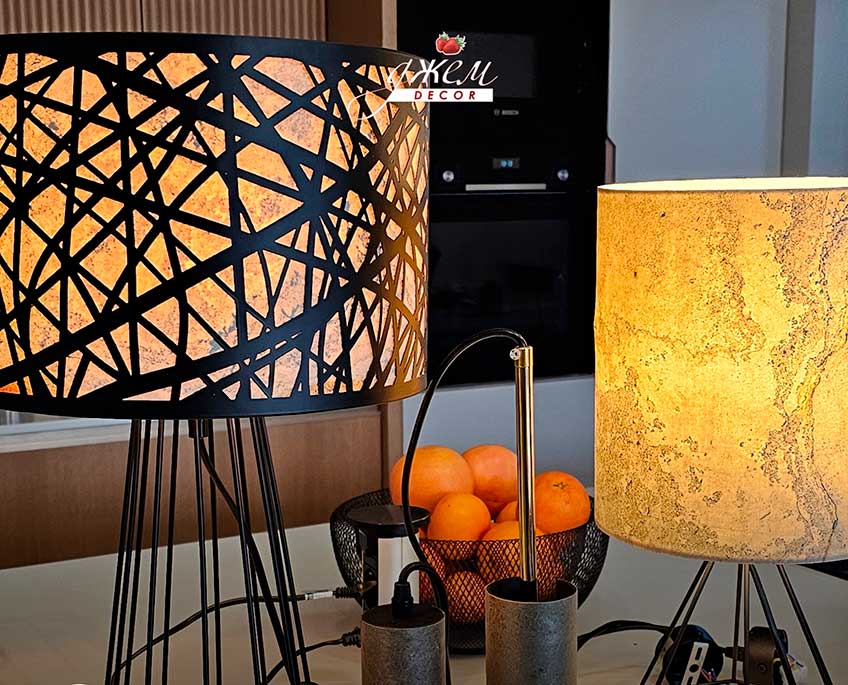 Светильник из каменного шпона своими руками!