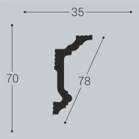 Белло Деко Карниз К5 70/35 (70х35х2000мм) (20). Полимер, композит