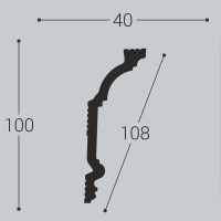 Белло Деко Карниз К3 100/40 (100х40х2000мм) (14). Полимер, композит