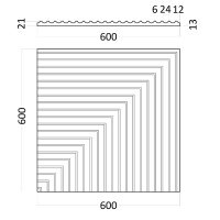 Артполе 3Д панель PALLADA 3 KONSTR 600х600мм. 0,36м2. Гипс