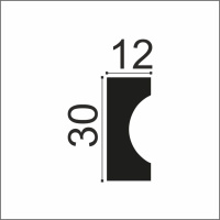 Хайвуд Молдинг P30 (12х30х2700мм) (62). Полимер, композит