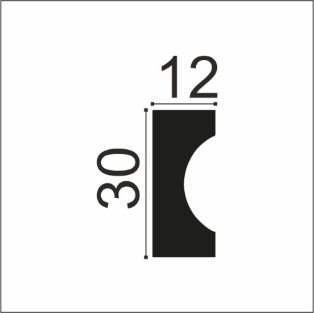Хайвуд Молдинг P30 (12х30х2700мм) (62). Полимер, композит