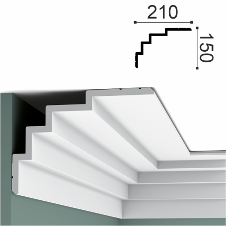 Орак Карниз C393 (150х210х2000мм) (7) Steps . Полиуретан