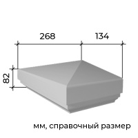 Европласт Полукрышка пирамида 4.76.111 (82х134х268мм).Полиуретан
