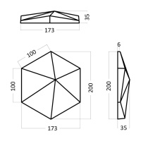 Артполе 3Д панель CUBE-Ex1, 200x173x35мм 1м2=38,5шт