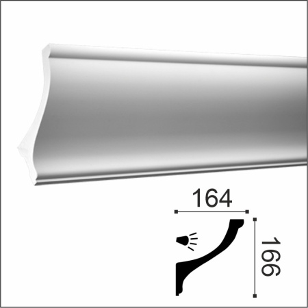 Европласт Карниз 1.50.222 (166х164х2000мм). Полиуретан