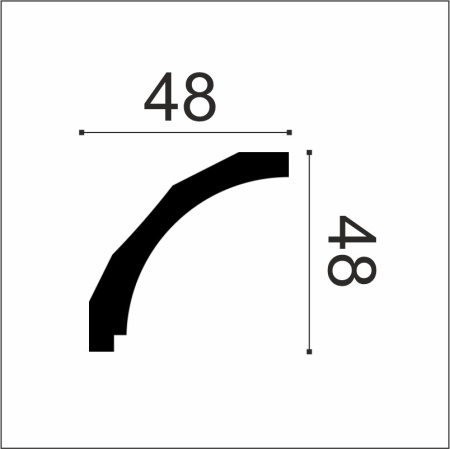 Европласт Карниз 6.50.172 (48х48х2000мм). Полимер, композит