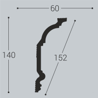 Белло Деко Карниз К2 140/60 (140х60х2000мм) (7) . Полимер, композит