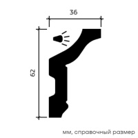 Европласт Карниз 1.50.174 (62х36х2000мм). Полиуретан