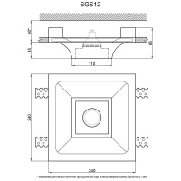 Артполе Светильник гипсовый SGS12 (240х240х85мм) Акция