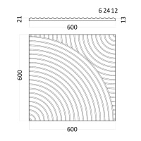 Артполе 3Д панель PALLADA 4 KONSTR 600х600мм. 0,36м2. Гипс