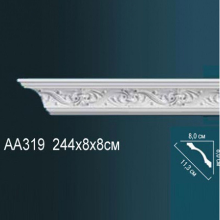 Перфект Карниз с рисунком AA319 (2440х80х80мм) (10) . Полиуретан