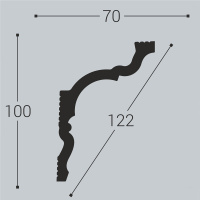 Белло Деко Карниз К10 100/70 (100х70х2000мм) (12). Полимер, композит