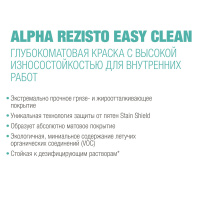 Сиккенс Краска интерьерная Alpha Rezisto Easy Clean (2% блеска) база N00 10л. Глубоко матовая 1-3%. Акриловая