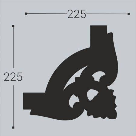 Белло Деко Уголок к молдингу М12/У2 (225х225мм)
