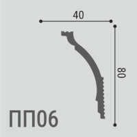 Де-Багет Карниз XPS полимер ПП06 (80х40х2000мм) (26). Полимер, композит