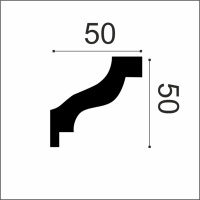 Европласт Карниз 1.50.103 (50х50х2000мм). Полиуретан