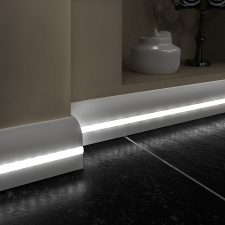 Евровуд Плинтус PN 080 LED (16*95*2000мм). МДФ