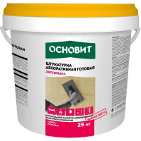 Основит Штукатурка акриловая "ШУБА" ЭКСТЕРВЭЛЛ OAc-2.0 WS супербелая, ведро 25 кг. Декоративная штукатурка