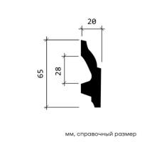 Европласт Плинтус 1.53.111 (65х20х2000мм). Полиуретан