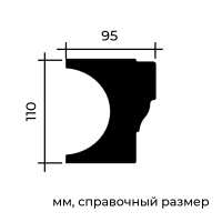 Европласт Полупоручень 4.72.111 (110х95х3000мм).Полиуретан