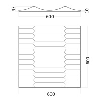 Артполе 3Д панель RUFFLE 600х600мм. 0,36м2. Гипс