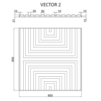 Артполе 3Д панель VECTOR 2 KONSTR 600х600мм. 0,36м2. Гипс