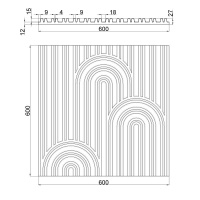 Артполе 3Д панель PARALINE 3 KONSTR 600х600мм. 0,36м2