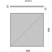 Артполе 3Д панель FIELDS-1 600х600мм. 0,36м2. Гипс