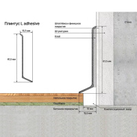 Лаконистик ADHESIVE Плинтус (16х62х3000мм) черный матовый 62 мм. Алюминий