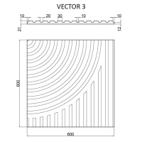 Артполе 3Д панель VECTOR 3 KONSTR 600х600мм. 0,36м2. Гипс