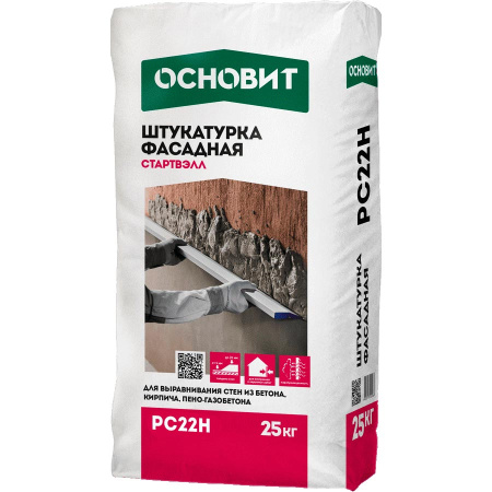 Основит Штукатурка фасадная цементная Профи СТАРТВЭЛЛ РС22Н, 25кг