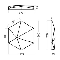 Артполе 3Д панель CUBE-Ex2, 200x173x29 мм 1м2=38,5шт