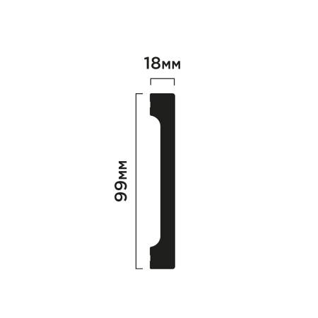 Хайвуд Плинтус B99V1 (99х18х2000мм) (14). Полимер, композит