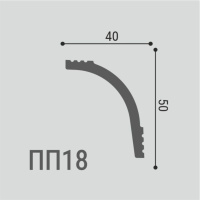 Де-Багет Карниз XPS полимер ПП18 (50х40х2000мм). Полимер, композит