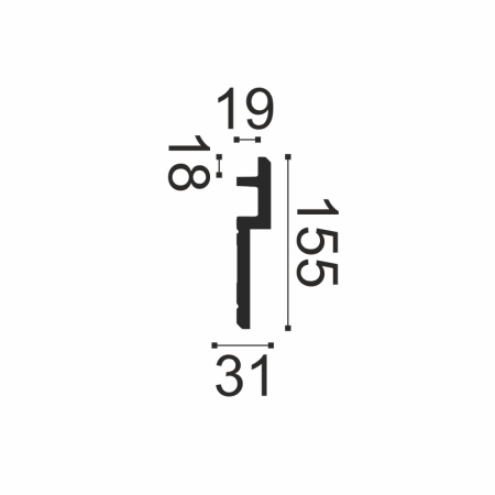Орак Карниз C395 (155х31х2000мм) (10) Steps . Полиуретан