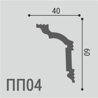 Де-Багет Карниз XPS полимер ПП04 (60х40х2000мм) (25). Полимер, композит