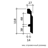 Европласт Плинтус 1.53.101 (110х26х2000мм). Полиуретан